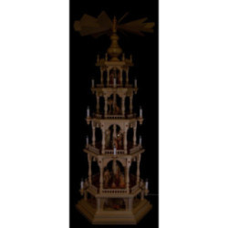 4-Tier Pyramid - Nativity - with Mine in Base - 145 cm / 57.1 inch