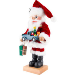 Nussknacker Weihnachtsmann mit Spielzeugauto - 46,5 cm