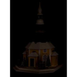 Lighted House Seiffen Church with Carolers and Christmas Tree - 42 cm / 16.5 inch