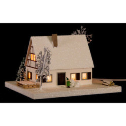 Lighted House Timber-Framed Ore Mountains Home - 11,5 cm / 4.5 inch