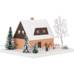 Lichterhaus Erzgebirgshaus ocker - 11,5 cm