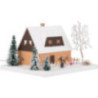 Lighted House Ore Mountains Home Ocherous - 11,5 cm / 4.5 inch