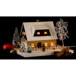Lichterhaus Erzgebirgshaus ocker - 11,5 cm