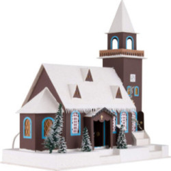 Lighted House Old Church - 43 cm / 16.9 inch