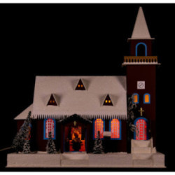 Lighted House Old Church - 43 cm / 16.9 inch