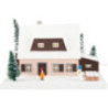 Lighted House Ore Mounten House with Shed, small - 18,5 cm / 7.3 inch