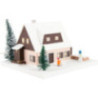 Lighted House Ore Mounten House with Shed, small - 18,5 cm / 7.3 inch