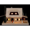 Lighted House Ore Mounten House with Shed, small - 18,5 cm / 7.3 inch