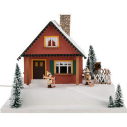 Lighted House Mountainside House with Christmas Parlor - 29 cm / 11.4 inch