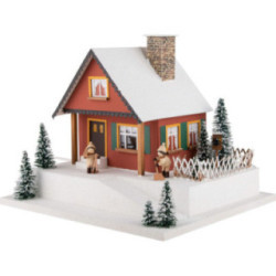 Lighted House Mountainside House with Christmas Parlor - 29 cm / 11.4 inch