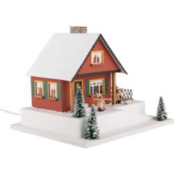 Lighted House Mountainside House with Christmas Parlor - 29 cm / 11.4 inch