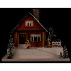 Lighted House Mountainside House with Christmas Parlor - 29 cm / 11.4 inch