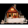 Lighted House Mountainside House with Christmas Parlor - 29 cm / 11.4 inch