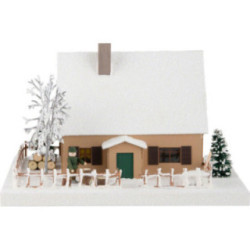 Lichterhaus Erzgebirgshaus mit Weihnachtsstube, klein - 11 cm