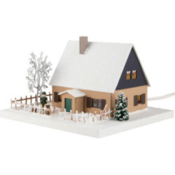 Lighted House Ore Mountains Home with Christmas Parlor, small - 11 cm / 4.3 inch