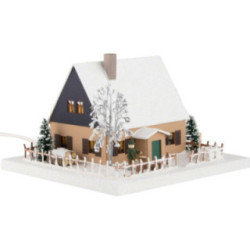 Lighted House Ore Mountains Home with Christmas Parlor, small - 11 cm / 4.3 inch