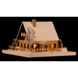 Lighted House Ore Mountains Home with Christmas Parlor, small - 11 cm / 4.3 inch