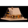 Lichterhaus Erzgebirgshaus mit Weihnachtsstube, klein - 11 cm
