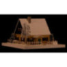 Lichterhaus Erzgebirgshaus mit Weihnachtsstube, klein - 11 cm