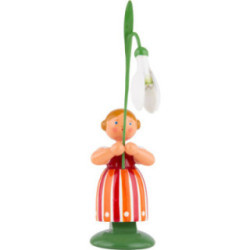 Wiesenblumenmädchen mit Schneeglöckchen - 11 cm