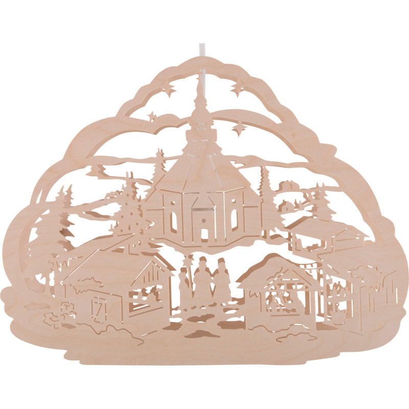 Window Picture - Seiffen Christmas Market - 26 cm / 10.2 inch