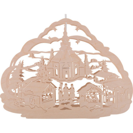 Window Picture - Seiffen Christmas Market - 26 cm / 10.2 inch