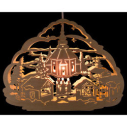 Window Picture - Seiffen Christmas Market - 26 cm / 10.2 inch