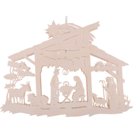 Window Picture - Nativity Scene in Stable - 25 cm / 9.8 inch