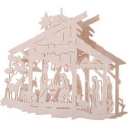 Window Picture - Nativity Scene in Stable - 25 cm / 9.8 inch