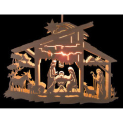 Window Picture - Nativity Scene in Stable - 25 cm / 9.8 inch