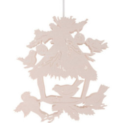 Fensterbild Vogelfütterung - 29 cm