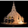 Teelichtleuchter Seiffener Kirche mit Kurrende schwarz - 16 cm