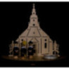 Teelichtleuchter Seiffener Kirche mit Kurrende schwarz - 16 cm