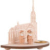 Tea Light Holder - Annaberg Church with Carolers - Natural - 16 cm / 6.3 inch