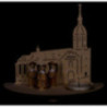 Tea Light Holder - Annaberg Church with Carolers - Natural - 16 cm / 6.3 inch