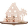 Tea Light Holder - Forest Hut with Skier - 16 cm / 6.3 inch