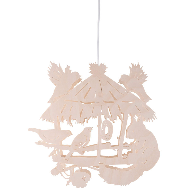 Fensterbild Vogelhaus mit Eichhörnchen - 31 cm