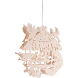 Fensterbild Vogelhaus mit Eichhörnchen - 31 cm