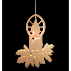 Window Picture - Candle with Branches - 38 cm / 15 inch