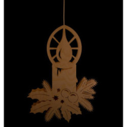 Window Picture - Candle with Branches - 38 cm / 15 inch
