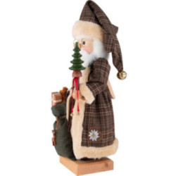 Nussknacker Weihnachtsmann braun kariert - 49 cm