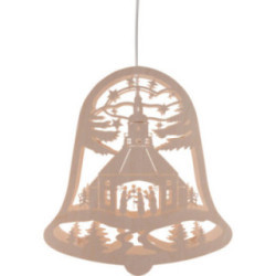 Fensterbild Seiffener Kirche in der Glocke - 34 cm