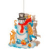 Window Picture - Snowman with Kid and Fawn - 22 cm / 8.7 inch