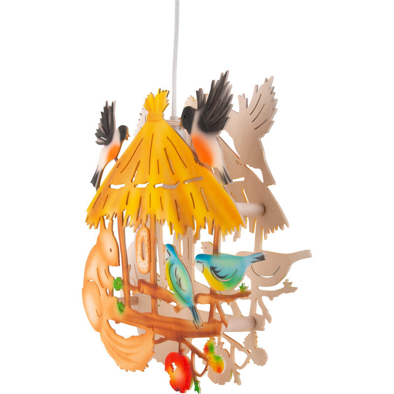 Fensterbild Vogelhaus mit Eichhörnchen - 31 cm