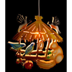 Fensterbild Vogelhaus mit Eichhörnchen - 31 cm