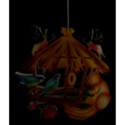 Fensterbild Vogelhaus mit Eichhörnchen - 31 cm