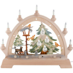 Candle Arch - Cat with Baubles, Colored - 48x42 cm / 18.9x16.5 inch