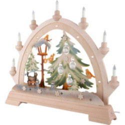 Candle Arch - Cat with Baubles, Colored - 48x42 cm / 18.9x16.5 inch