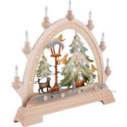 Candle Arch - Cat with Baubles, Colored - 48x42 cm / 18.9x16.5 inch