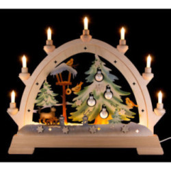 Candle Arch - Cat with Baubles, Colored - 48x42 cm / 18.9x16.5 inch